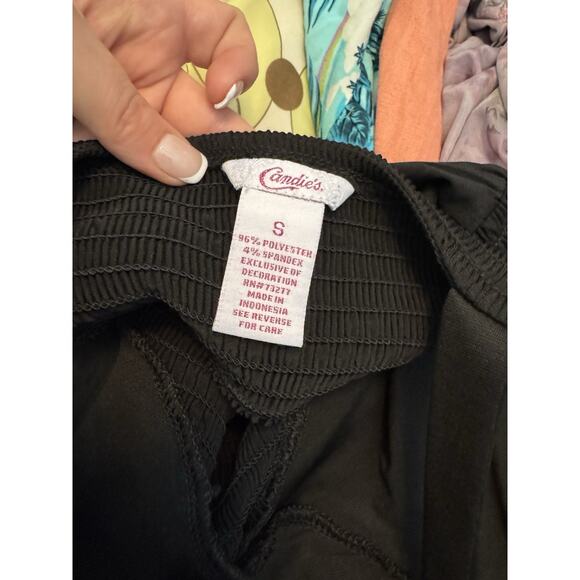 Candie's Midi Dress Black with Beaded Halter Style Front- Retro Y2K- Size Small - Picture 5 of 9